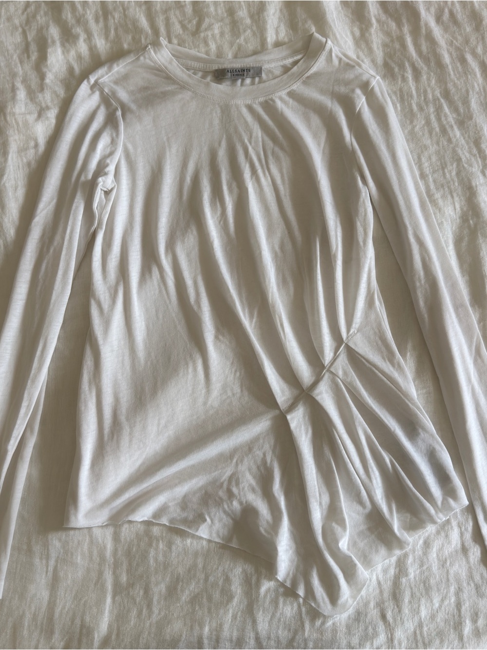 All Saints Duma Long-Sleeve Asymmetric Tee